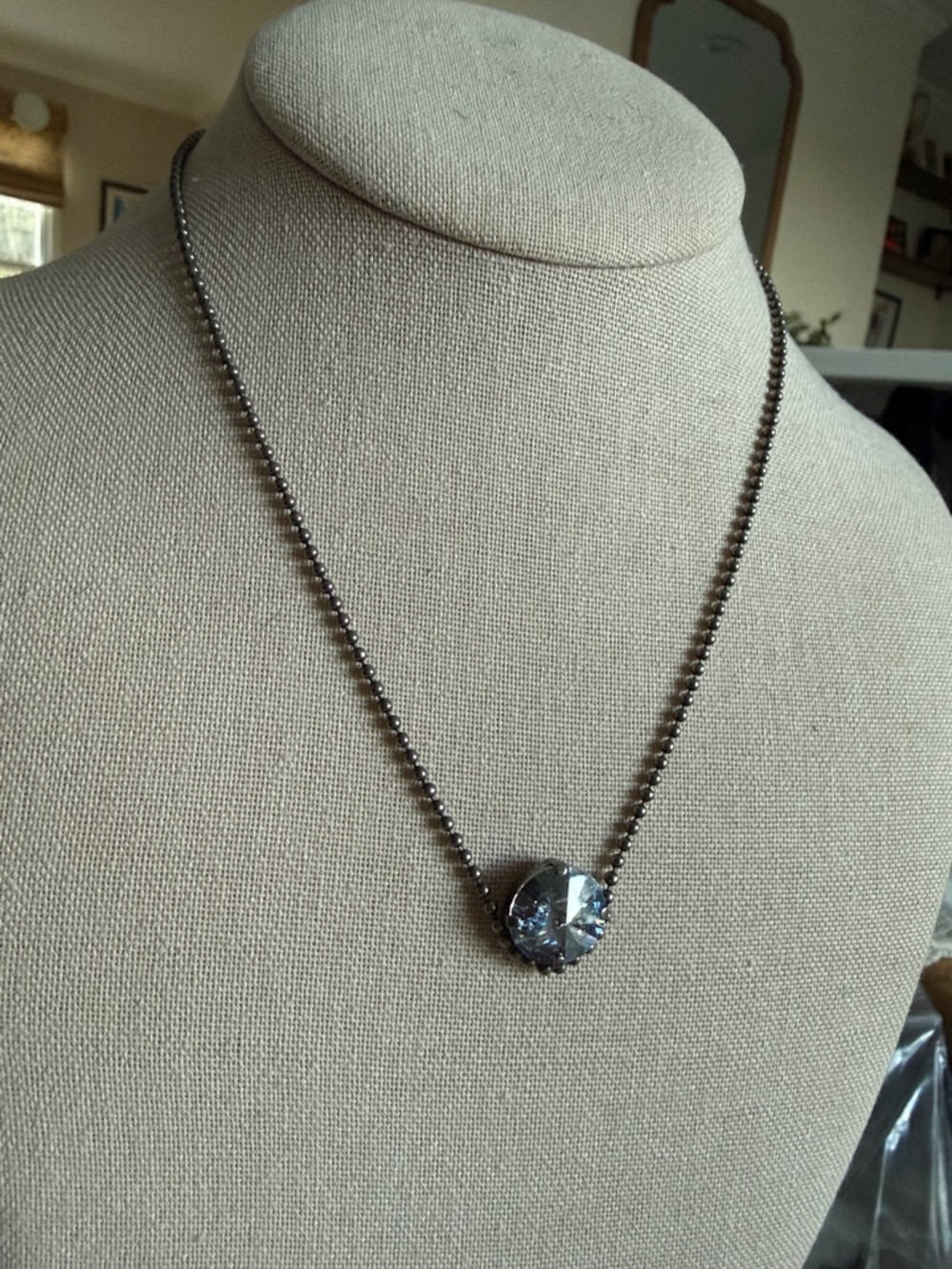 Sabika American Beauty 1 Stone Necklace with Light Blue Swarwvski Pendant